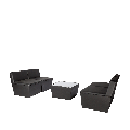 Table basse Cône noir avec plateau acrylique blanc 70x70x40 cm