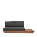 Sofa Teak Grey 76 x 204 cm H 70 cm