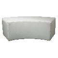 Banquette arrondie vinyle blanc 50 x 150 cm H 40 cm