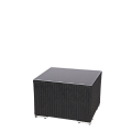 Beistelltisch hoch Lounge Grau geflochten 55 x 65 cm H 40 cm