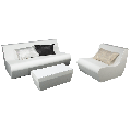 Couchtisch Pool weiss 40 x 80 cm H 38 cm
