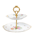 Etagère 2-stöckig floral Vintage