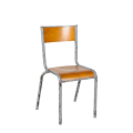 Schul-Stuhl aus Holz und Stahl Vintage