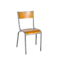 Schul-Stuhl aus Holz und Stahl Vintage