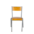 Schul-Stuhl aus Holz und Stahl Vintage
