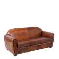 Sofa zwei Plätze Club Leder braun 190 x 83 cm H 97 cm