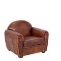 Fauteuil Club cuir marron 100 x 83 cm H 97 cm