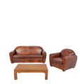 Sessel Club Leder braun 83 x 100 cm H 97 cm