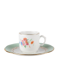 Kaffee-/Teetasse mit Unterteller Vintage floral