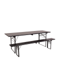 Table Kermesse noire 70 x 220 cm H 78 cm