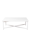 Table basse croisée blanche plateau blanc 64 x 101 cm H 35 cm
