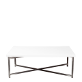 Table basse croisée acier plateau blanc 64 x 101 cm H 35 cm