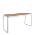 Hochtisch weiss mit Holzplatte 80 x 230 cm H 110 cm