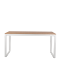 Hochtisch weiss mit Holzplatte 80 x 230 cm H 110 cm