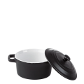 Cocotte individuelle noire avec couvercle Ø 10 cm 25 cl