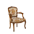 Fauteuil bohème motifs floraux vintage