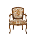 Fauteuil bohème motifs floraux vintage