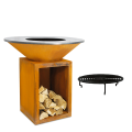 Grill / Feuerschale Corten mit Rost Ø 95 cm H 115 cm
