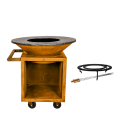 Grill / Feuerschale Corten mit Spiessen Ø 95 cm H 115 cm