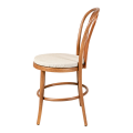 Stuhl Bistro nussbaumfarben mit Sitzkissen Leinen