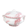 Suppenschüssel rosa und rot Vintage
