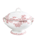 Suppenschüssel rosa und rot Vintage