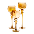 Set aus 3 Teelichthalter aus Glas gold mit Stiel