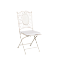 Chaise Chantilly blanche en fer forgé avec coussin