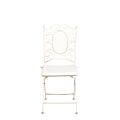 Stuhl Chantilly Gusseisen Vintage Weiss mit Sitzkissen Ecru
