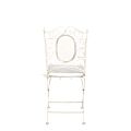 Stuhl Chantilly Gusseisen Vintage Weiss mit Sitzkissen Ecru
