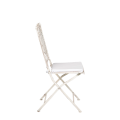 Chaise Chantilly blanche en fer forgé avec coussin