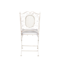 Chaise Chantilly blanche en fer forgé avec coussin