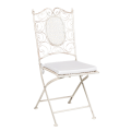 Stuhl Chantilly Gusseisen weiss mit Sitzkissen