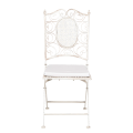 Stuhl Chantilly Gusseisen weiss mit Sitzkissen