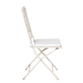 Stuhl Chantilly Gusseisen weiss mit Sitzkissen