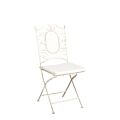 Stuhl Chantilly Gusseisen Vintage Weiss mit Sitzkissen Ecru