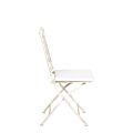 Stuhl Chantilly Gusseisen Vintage Weiss mit Sitzkissen Ecru