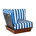 Eckmodul Lounge Beach Club blau 76 x 76 cm H 70 cm