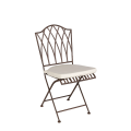 Stuhl aus Schmiedeeisen Florenz mit Sitzkissen Crème
