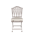 Stuhl aus Schmiedeeisen Florenz mit Sitzkissen Crème