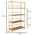 Regal Gold und holzfarben 40 x 100 cm H 180 cm