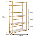 Regal Gold und weiss 40 x 100 cm H 180 cm