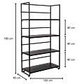 Etagère noire 40 x 100 cm H 180 cm