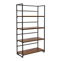 Etagère noire et bois 40 x 100 cm H 180 cm