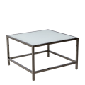 Table basse Unico carrée acier plateau blanc 65 x 65 cm H 40 cm