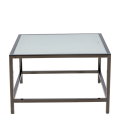 Table basse Unico carrée acier plateau blanc 65 x 65 cm H 40 cm