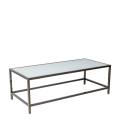 Table basse Unico rectangulaire acier plateau blanc 120x55 H 40cm