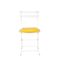 Chaise Trocadéro blanche avec assise rayée jaune