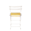Chaise Trocadéro blanche avec assise rayée jaune