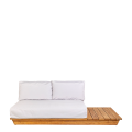 Sofa Lounge Teak hellgrau 76 x 204 cm H 70 cm